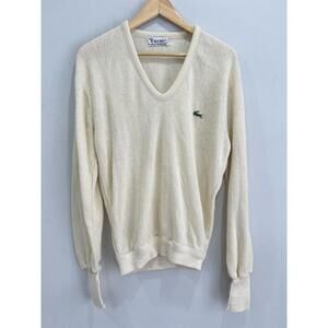 Vintage Lacoste Cream Vneck Knit Sweater